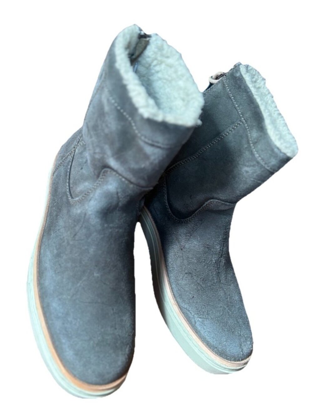 Satorisan Green Suede Womens Leather Zip Wool Lined Winter Boots SZ EU 40 US 9.5